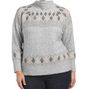 Artelier Nicole Miller Fairisle Raglan Pullover